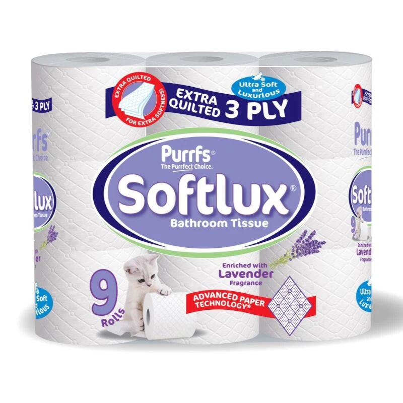 45 Rolls Softlux 3Ply Toilet Rolls Tissue Quilted super soft 2 flavor - Random Sent