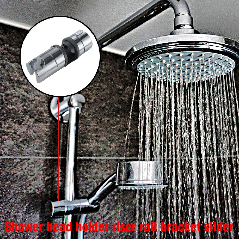 Adjustable Chrome Bathroom Shower Head Holder Riser Rail Bracket Slider Bar