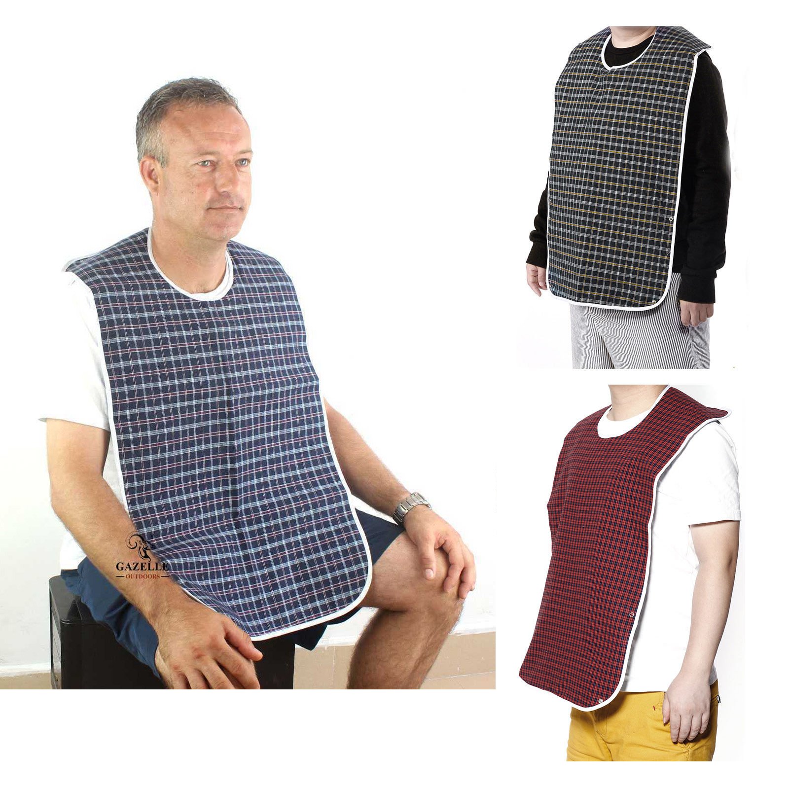 Adult Elderly Disable Mealtime Bib Clothing Protector Large Apron Waterproof - Green