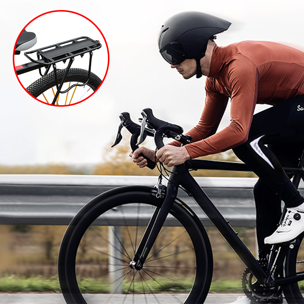 Aluminum Alloy Bicycle Rear Pannier Rack Mountain Bike Rear Carrier with Adjustable Fender