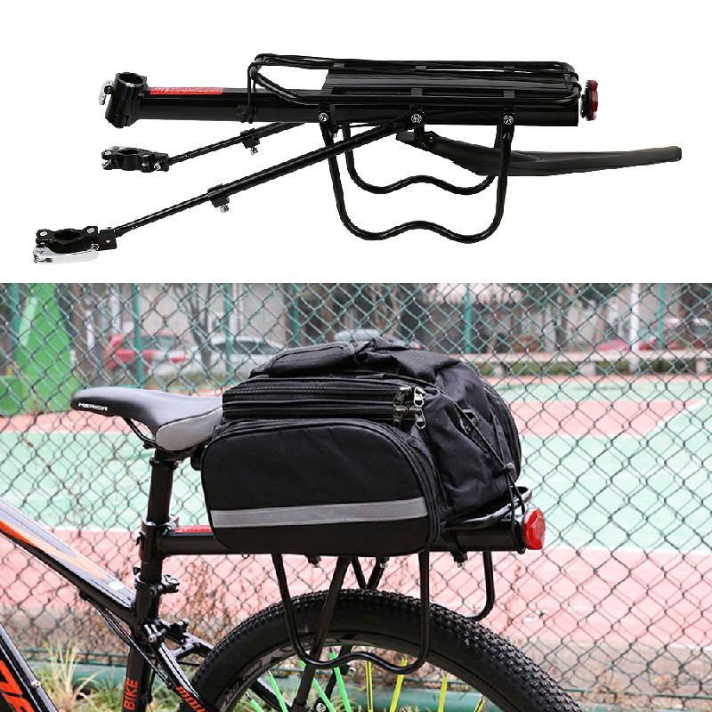 Aluminum Alloy Bicycle Rear Pannier Rack Mountain Bike Rear Carrier with Adjustable Fender