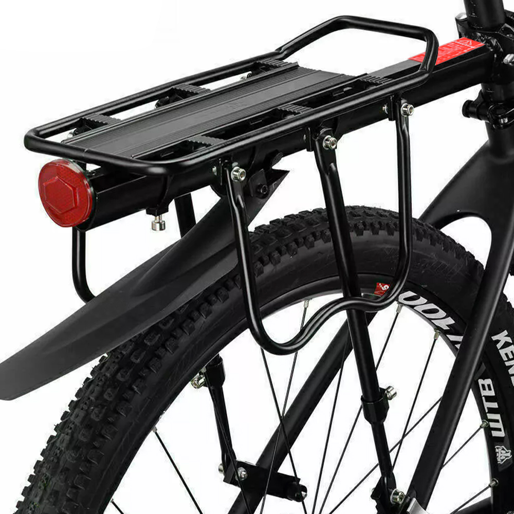 Aluminum Alloy Bicycle Rear Pannier Rack Mountain Bike Rear Carrier with Adjustable Fender