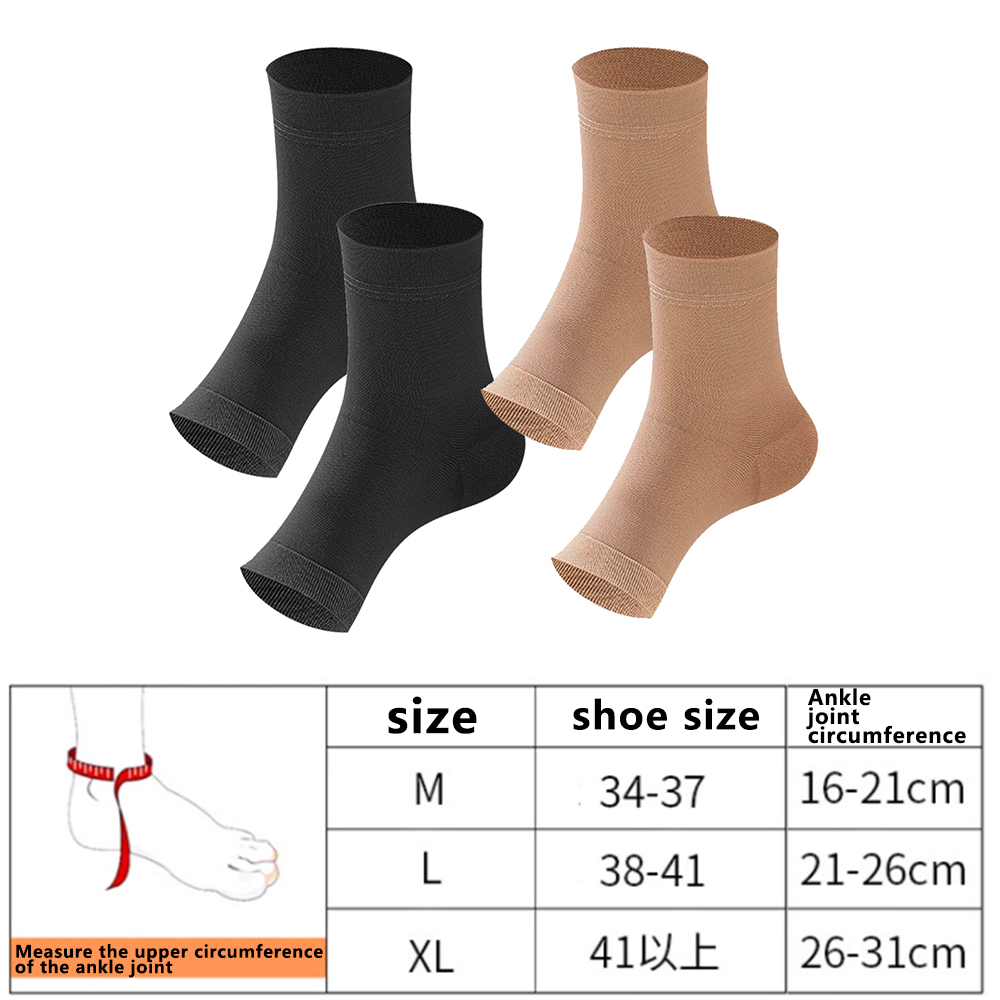 Ankle Compression Sleeve Open Toe Сompression Socks - Black M