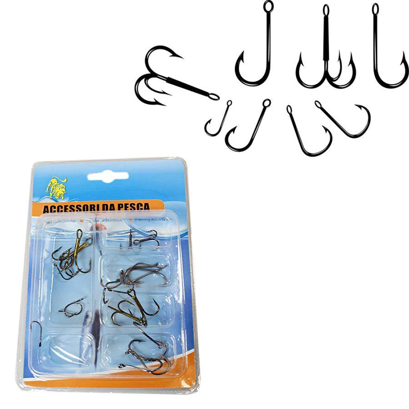 Assorted Sizes Fishing Hooks Fishing Wire Hook for Freshwater Fishing Rigs Bass Catfish
