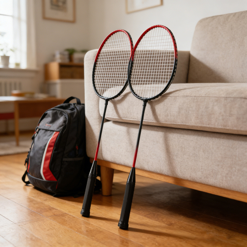 2PCS Rackets Badminton Racket Set Beginner Practice Racket for Indoor Outdoor Family Sport Fun