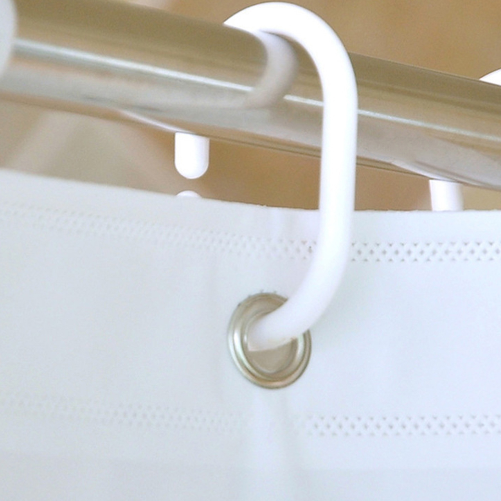 71x71 Inch Bathroom Shower Curtain With 12 Hooks Mould Proof Mildew Resistant Shower Curtain 1.8 m x 1.8m White