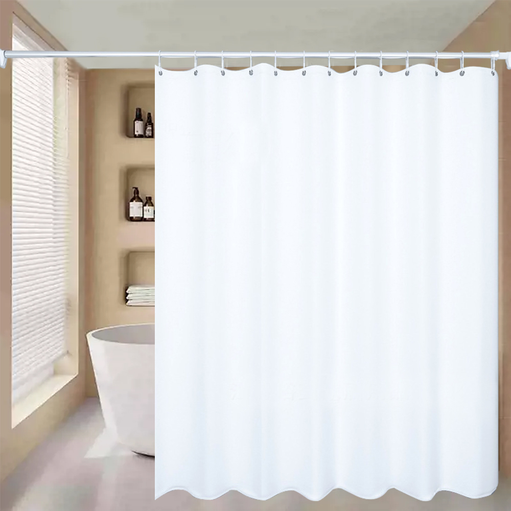 71x71 Inch Bathroom Shower Curtain With 12 Hooks Mould Proof Mildew Resistant Shower Curtain 1.8 m x 1.8m White