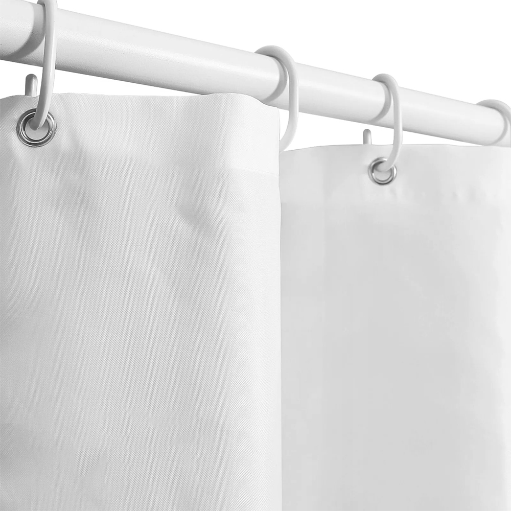 71x71 Inch Bathroom Shower Curtain With 12 Hooks Mould Proof Mildew Resistant Shower Curtain 1.8 m x 1.8m White