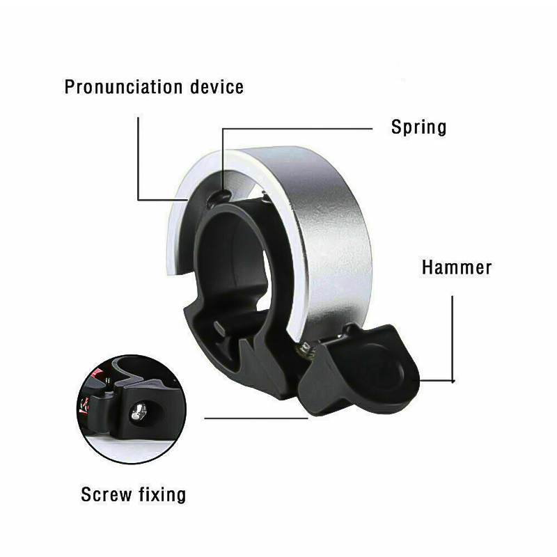 Bicycle Bell Aluminum Alloy Bike Alarm Handlebar Cycling Ring Loud - Gold