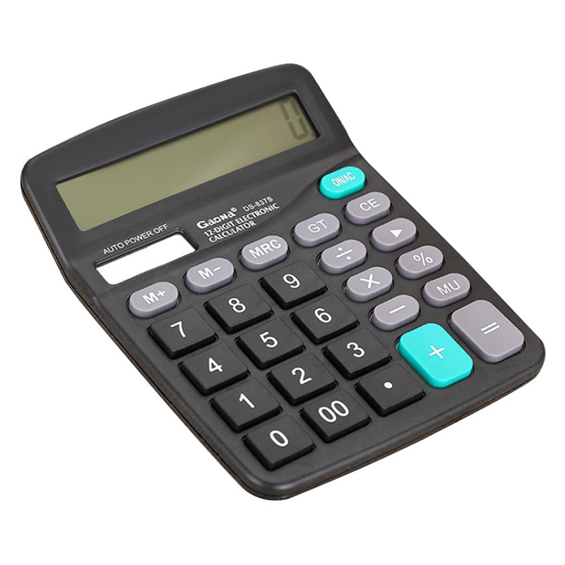 Big Display Two Way Power Electronic Calculator Office Maths Black