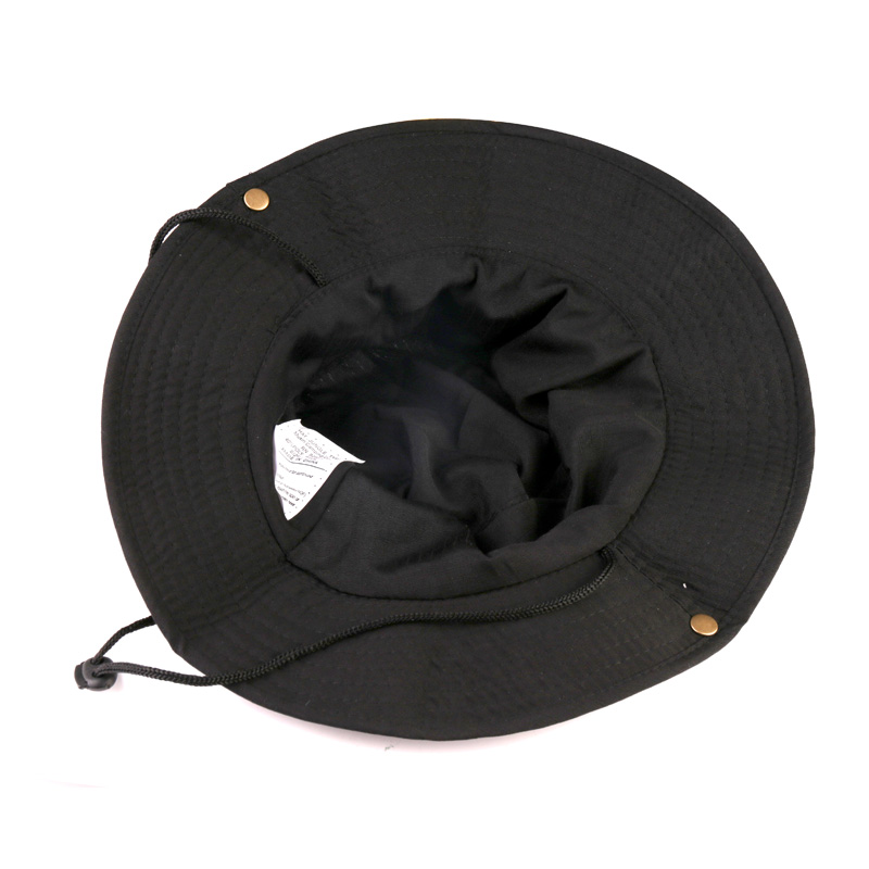 Boonie Sun Hat Bucket Cargo Safari Bush Summer Fishing Hat for Men and Women - Black