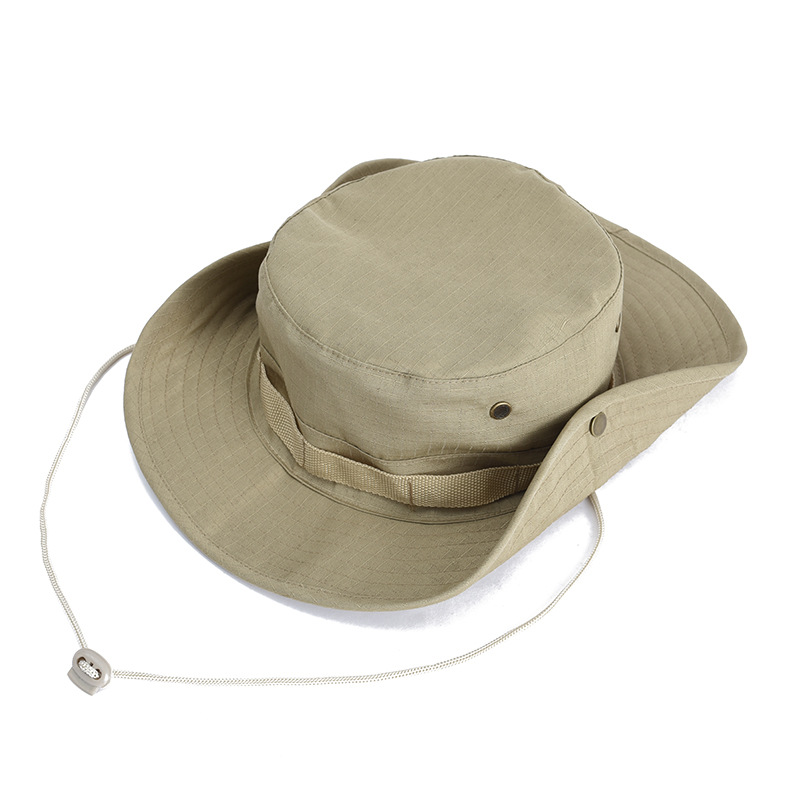 Boonie Sun Hat Bucket Cargo Safari Bush Summer Fishing Hat for Men and Women - Khaki