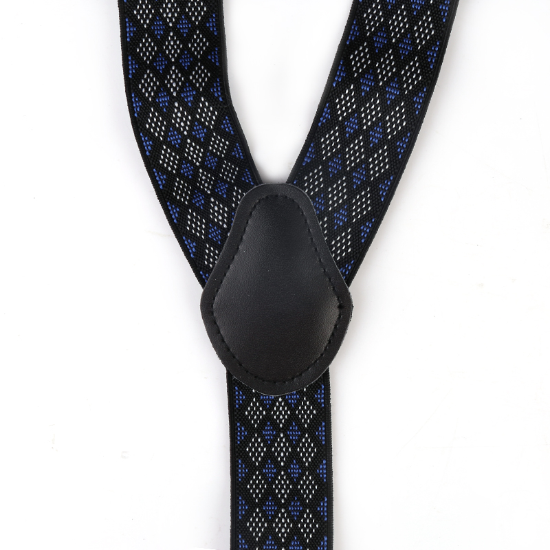 Business Men Adult Suspenders Clip Refined Non-slip Shoulder Straps - Blue Prismatic