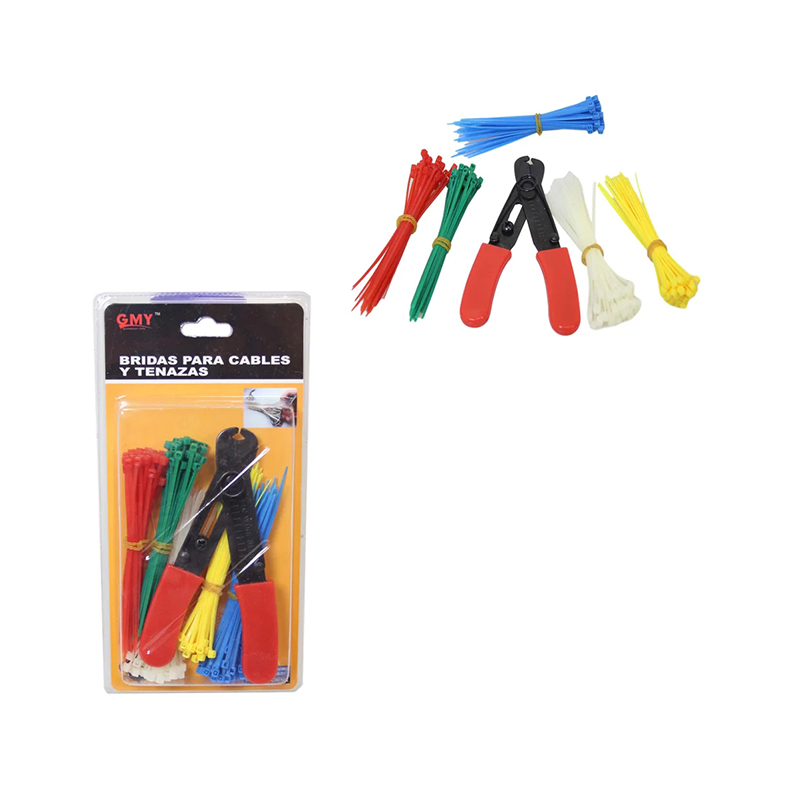 Cable Tie Set DIY Tool Kit Nylon Self-locking Cable Zip Ties with Cutter