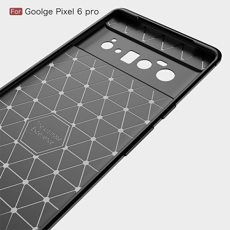 Carbon Fibre Pattern TPU Bumper Protective Case for Google Pixel 6 Pro - Blue