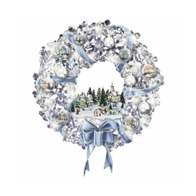 Christmas Window Stickers Xmas Snowman Santa Art Decal Wall Home Shop Decor - Crystal Wreath H