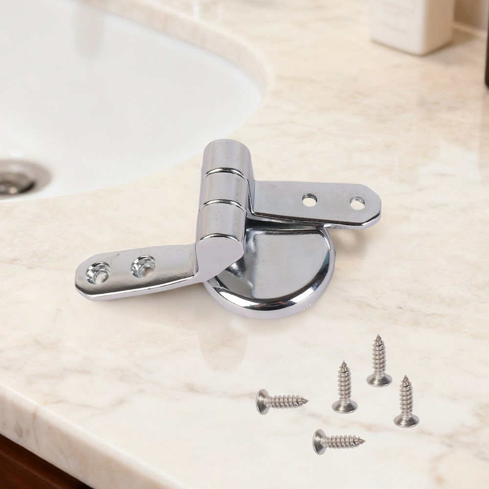 Chrome Replacement Set Toilet Seat Hinges with Fittings Universal Mountings