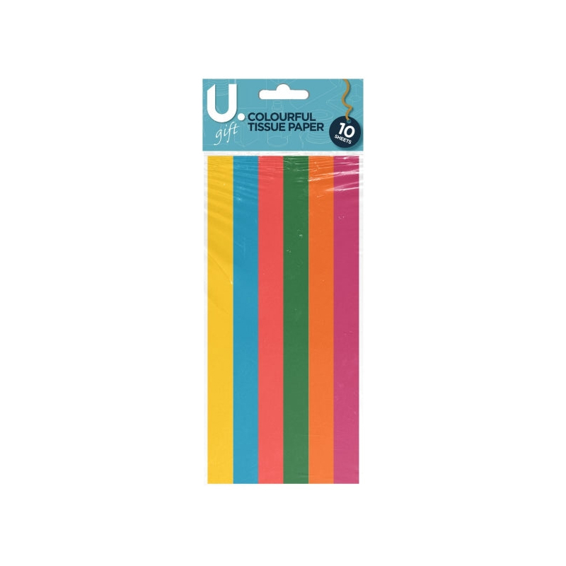 Colourful Tissue Paper 10 Sheets Assorted Colour