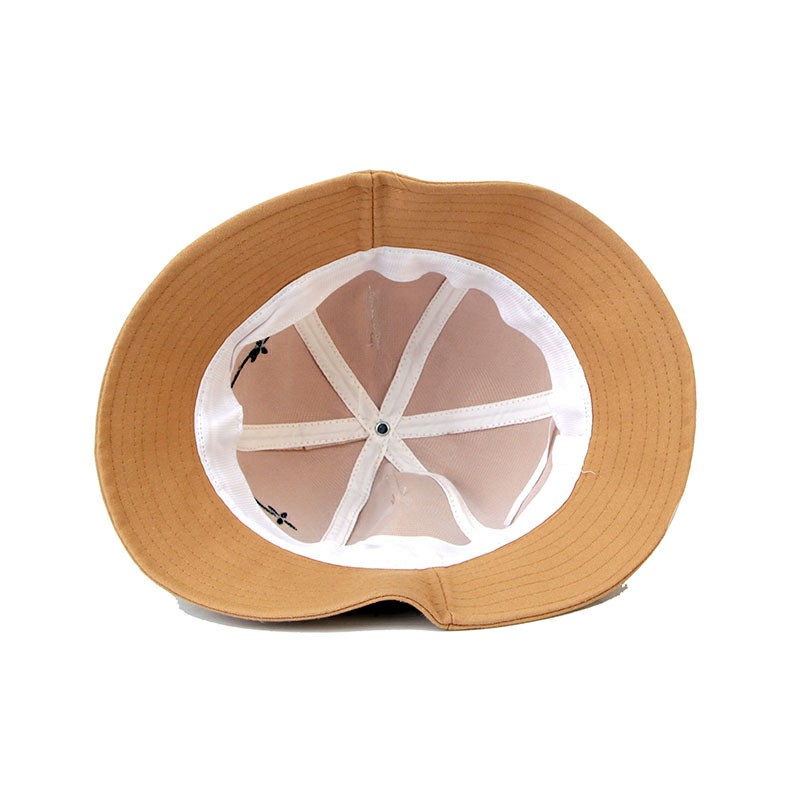 Cute Frog Bucket Hat Cotton Fisherman Sun Protector Cap - Khaki