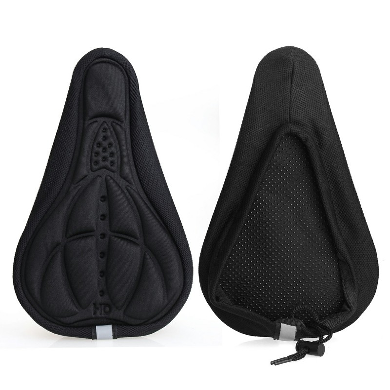 Cycling Bicycle Bike Silicone Saddle 3D Seat Cover Cushion Soft Pad - Black