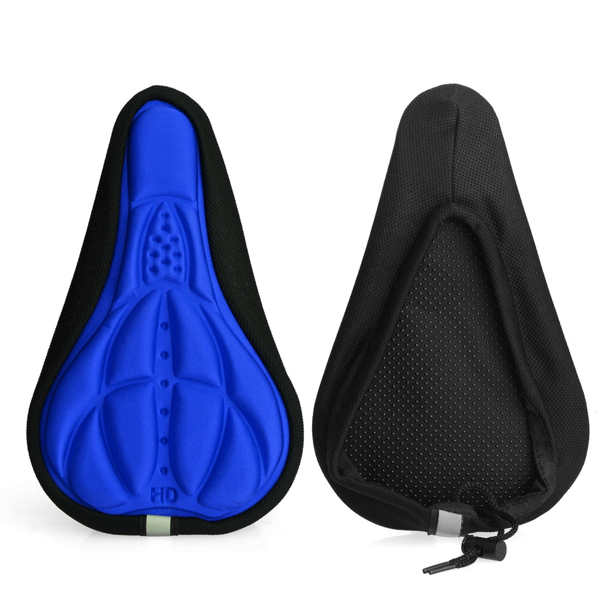 Cycling Bicycle Bike Silicone Saddle 3D Seat Cover Cushion Soft Pad - Blue