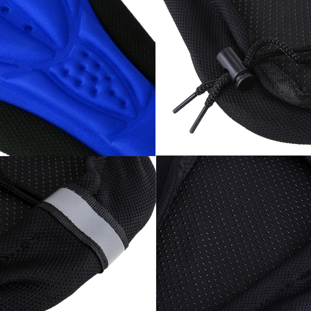 Cycling Bicycle Bike Silicone Saddle 3D Seat Cover Cushion Soft Pad - Blue