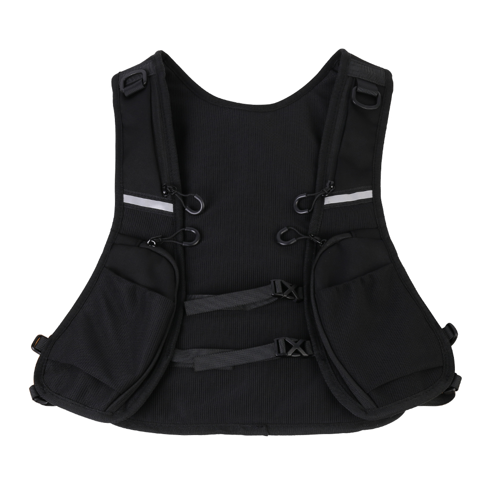 Cycling Running Vest Bag Reflective Hydration Vest Storage Bag Lightweight Backpack - Black