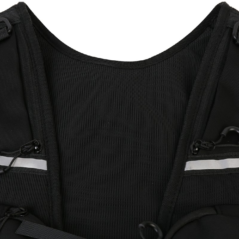 Cycling Running Vest Bag Reflective Hydration Vest Storage Bag Lightweight Backpack - Black
