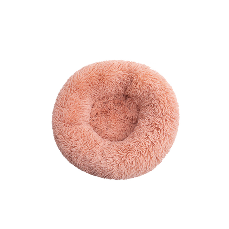 Detachable and Washable Comfy Donut Extra Large Dog Cat Beds Warm Bed Pet Round Plush Puppy Beds - 80cm Pink