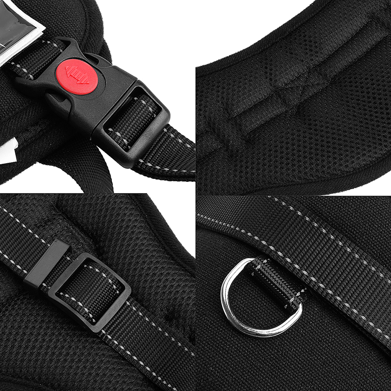 Dog Adjustable Control Soft Vest Harness Walk Collar Chest Strap Vest - Black S