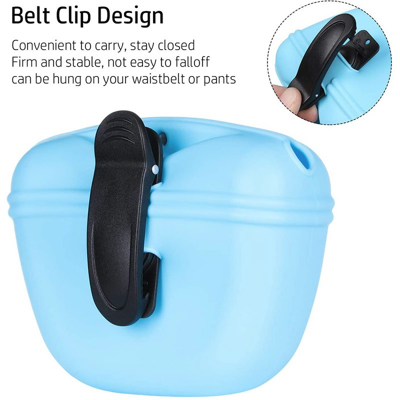 Dog Food Treat Bag Waist Storage Holder Walking Dog Training - Blue