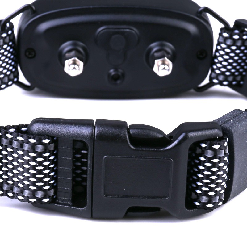 Dog Pet Training Collar Rechargeable Waterproof Electric Shock Anti Bark Collar - Black