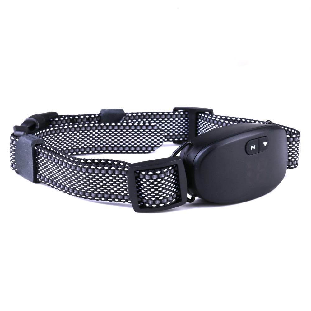 Dog Pet Training Collar Rechargeable Waterproof Electric Shock Anti Bark Collar - Black