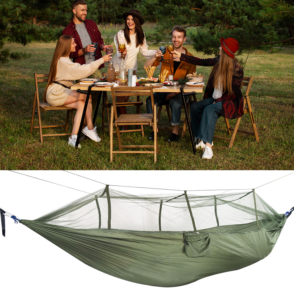 Double Person Camping Hammock with Mosquito Net