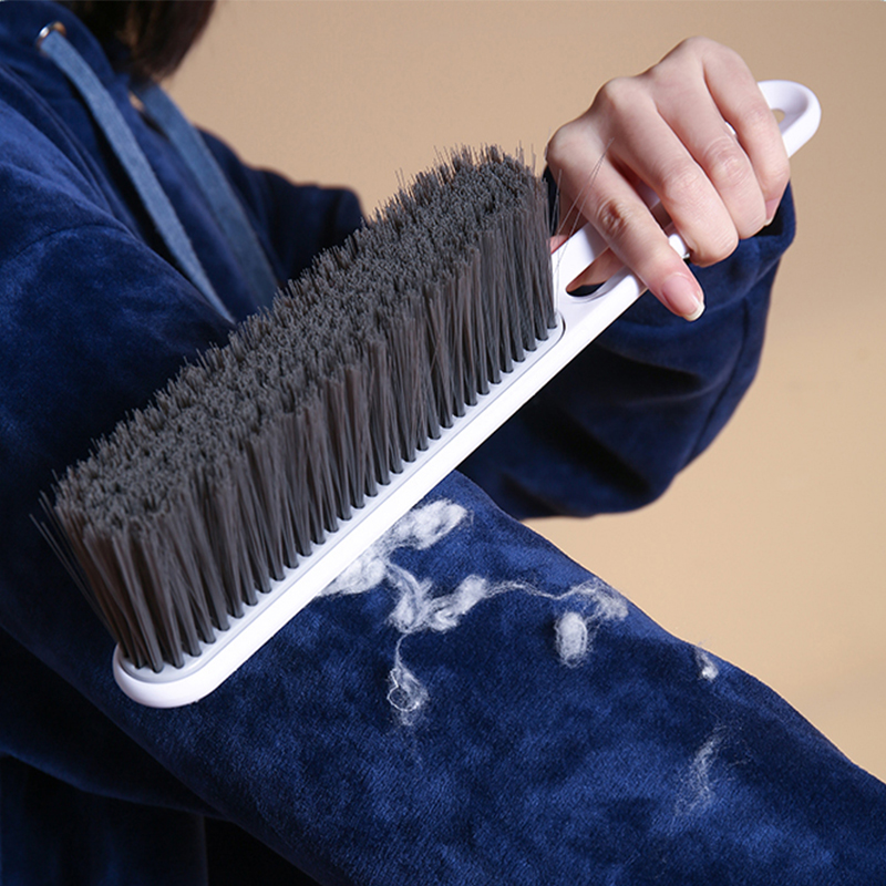 Double Sided Bed Cleaning Brush Sofa Hair Removal Dust Brush Clothes Brush - White