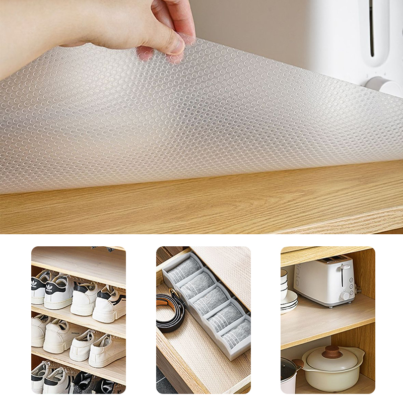 Drawer Liners Cupboard Liners Non Slip Shelf Mat Fridge Liners for Kitchen Cabinets 55 x 500 cm - Black