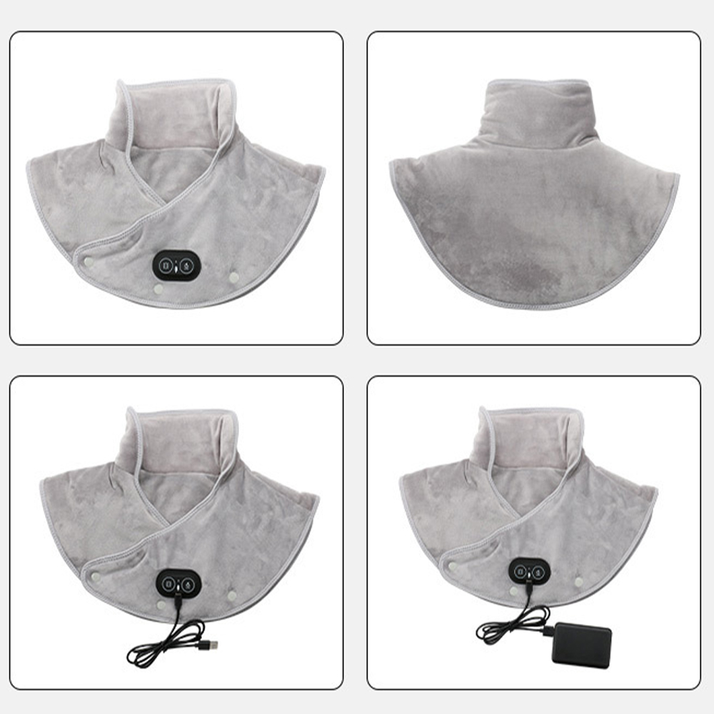 Electric Heating Shoulder Neck Pad Vibration Massager USB Cervical Warmer