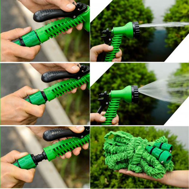 Expandable Magic Hose Pipe Flexible Garden Car Spray Gun for Garden Home Outdoor - 100ft 30m
