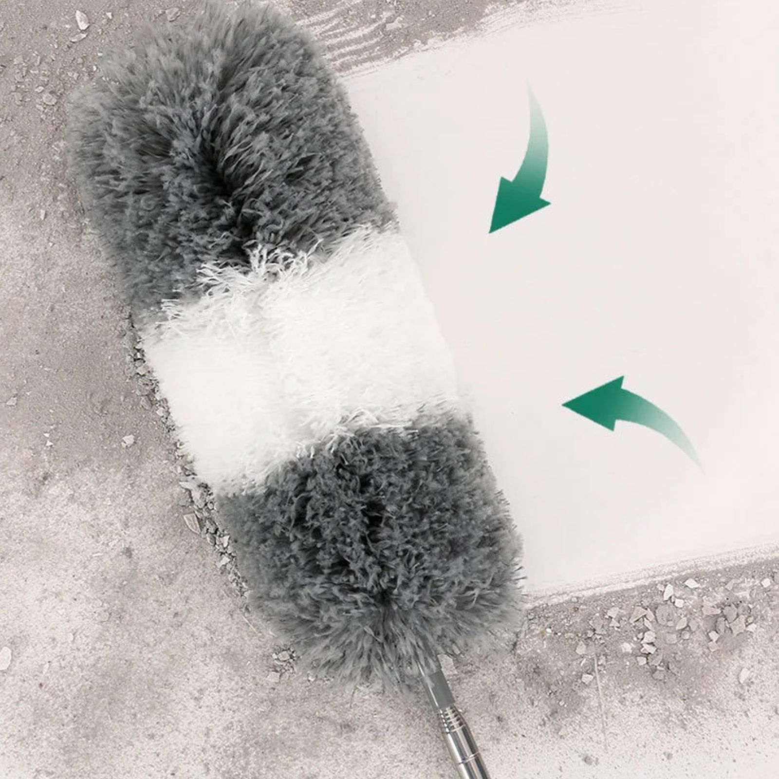 Extendable Feather Duster Long Duster Magic Cobweb Duster Brush - Grey