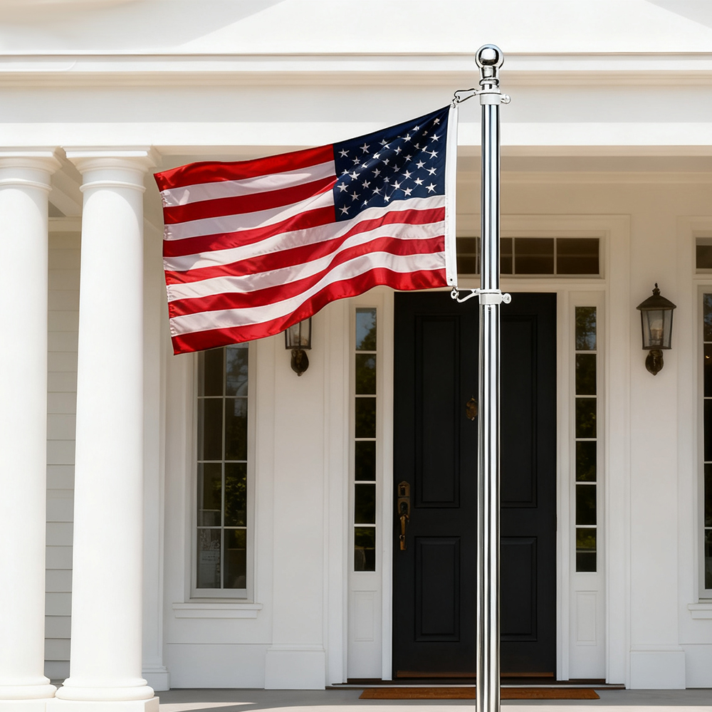 5FT Heavy Duty Flag Pole Stand Holder Bracket House Aluminium Alloy Flagpole