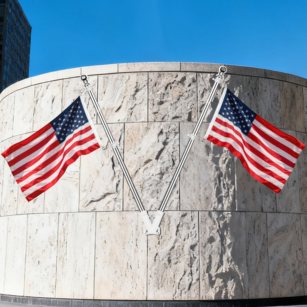 5FT Heavy Duty Flag Pole Stand Holder Bracket House Aluminium Alloy Flagpole