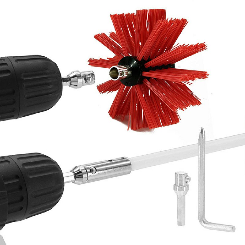 Flexible Chimney Sweep Set Flue Sweeping Brush and Rod Kit Soot Cleaning Rods