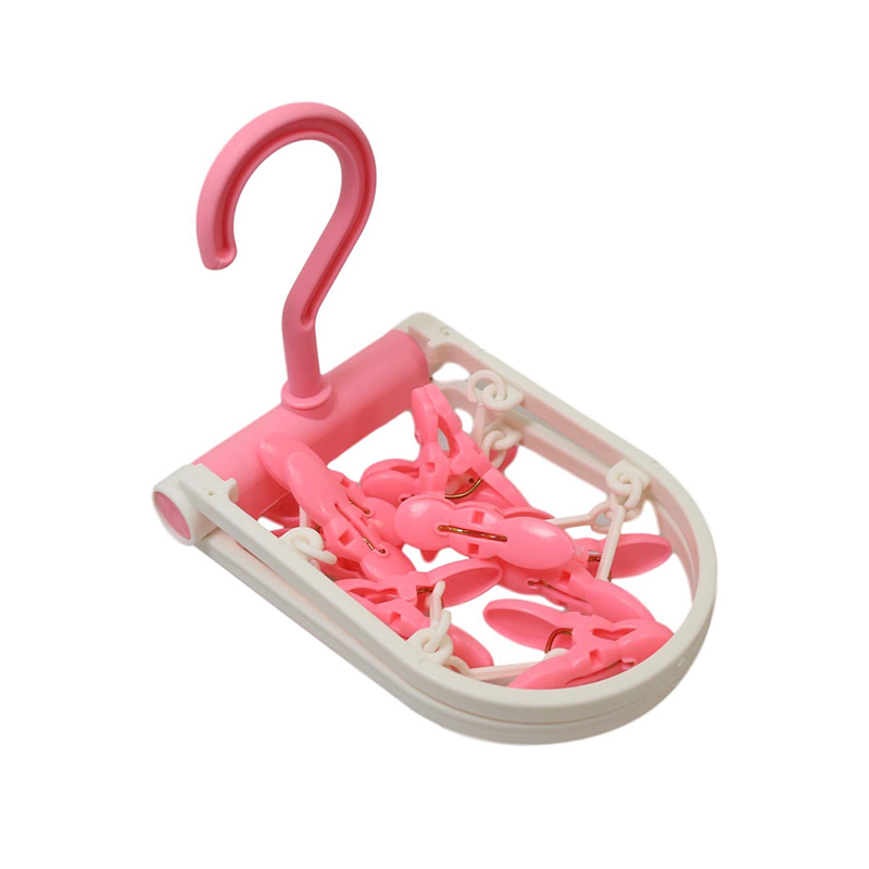 Foldable Laundry Clothes Peg Hanger Sock Airer Dryer 20 cm - Random Colour