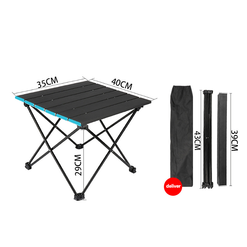 Folding Portable Camping Table Aluminum Collapsible Table Top Ultralight Compact for Outdoor