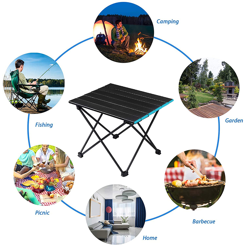 Folding Portable Camping Table Aluminum Collapsible Table Top Ultralight Compact for Outdoor