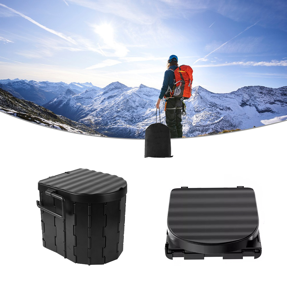 Folding Toilet Car Outdoor Travel Potty Portable for Camping Hiking Beach with 12 Garbage Bags
