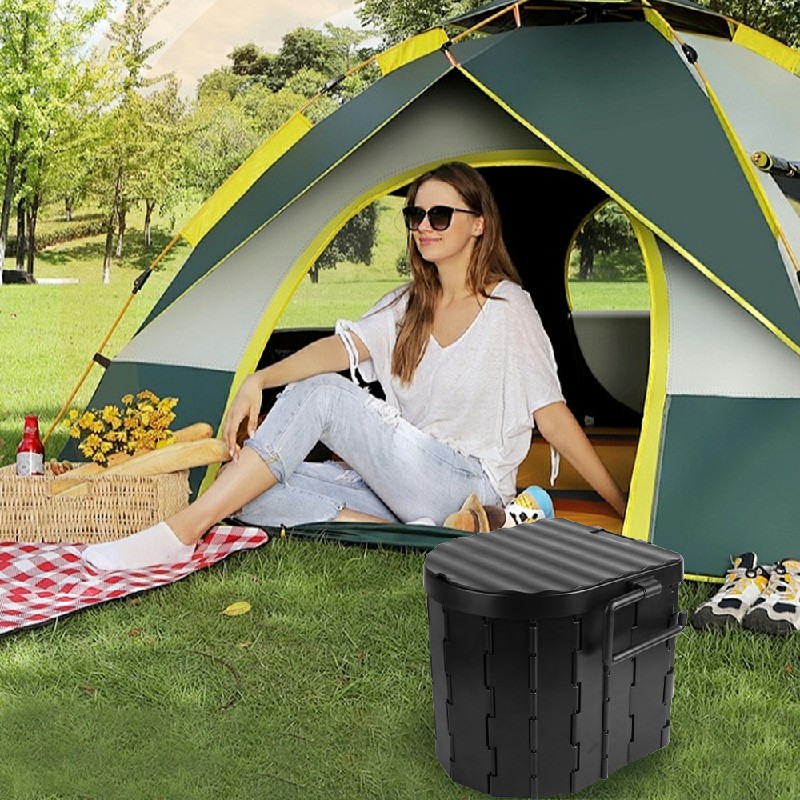 Folding Toilet Car Outdoor Travel Potty Portable for Camping Hiking Beach with 12 Garbage Bags