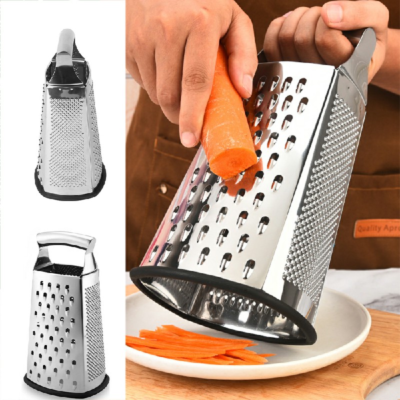 Food Grater 4-Sided Blades Stainless Steel Cheese Vegetable Grater BBQ