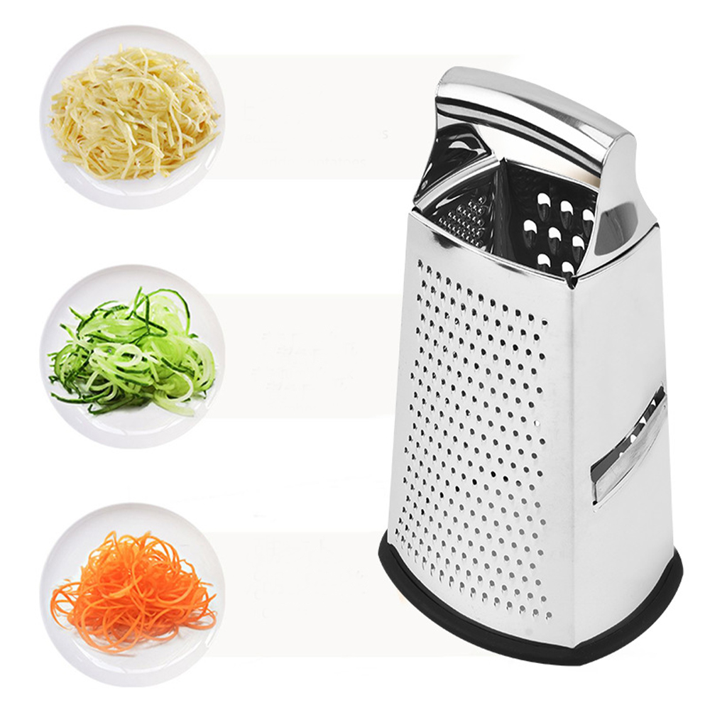 Food Grater 4-Sided Blades Stainless Steel Cheese Vegetable Grater BBQ