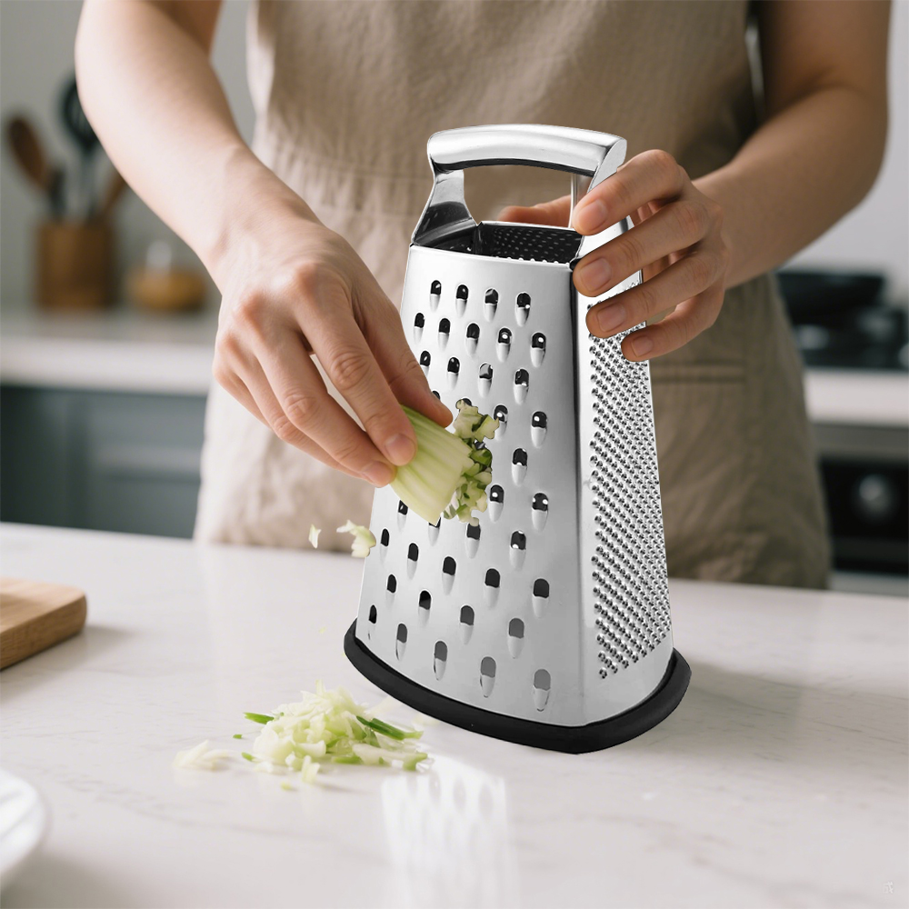 Food Grater 4-Sided Blades Stainless Steel Cheese Vegetable Grater BBQ